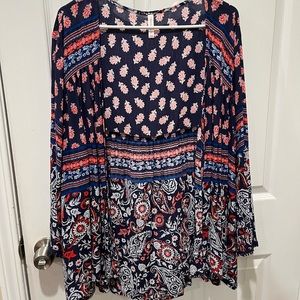 Red and Blue Beach Cover Up